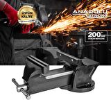 Anadolu Strong Büyük Boy 200mm 8" Dövme Çelik Sabit Tezgah Masa Mengenesi