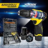 ANS1062S 12 Volt Sarı Matkap Seti