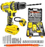ANS1072 24 Volt Sarı Çift Akülü Matkap Seti