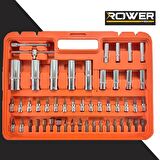 Rowermax Profesyonel 1/2 ve 1/4  Cırcırlı Lokma Anahtar Takımı Bits Uç Seti 108 Parça