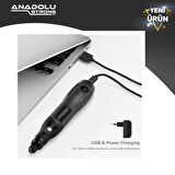 Anadolustrong 3 Kademeli Şarjlı Mini Taşlama Gravür Dremel Seti 10 Parça Taşıma Çantası