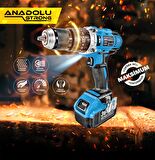 ANS1054-M 14.4 Volt Mavi Çift Akülü Matkap Seti