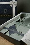 Su Yeşili Slimfit Erkek Gömlek