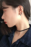 Paslanmaz Çelik 316l Siyah 16mm Üçgen Unisex Çift Küpe