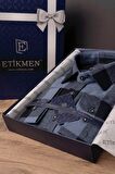 Mavi Siyah Dama Desenli Slimfit Oduncu Gömlek