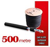 Qport Yüksek Bakır Utp 23Awg 0.58 MM Dış Ortam Cat6 Outdoor Kablo 500 Metre