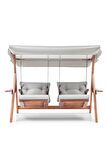 Swing İkiz Kule İki Kişilik Ahşap Dış Mekan Bahçe Balkon Ve Teras Salıncağı Gri
