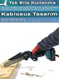 Uzun-kısa Pala Ve Zincir 2x Akü Çantalı Şarjlı Dal Kesme Budama Testere Makine Uzun Pala