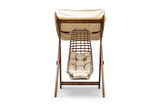 Göreme Swing Ahşap Rattan Salıncak Dış Mekan Bahçe Balkon Ve Teras Salıncağı Krem