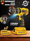 Germany Style GRM9006 20 Volt Sarı Çift Akülü Matkap Seti
