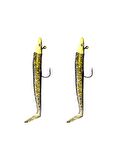 Fujin Zand Eel 11cm 7gr-14gr Double Body+Head Silikon Balık Gold Silver