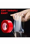 Çift Taraflı Çok Kuvvetli Silikonlu Su Geçirmez Akrilik Şeffaf Bant 18mm X 2mt