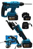 Rowermax 99980VFX  36 V Çift Akülü Hilti -Taşlama Seti Kırıcı Delici Taşıma Çantalı