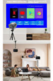 Projeksiyon 4K Ultra HD Ev Ofis Fuar Toplantı Sunumları Sinema Oyun Android 11, WiFi & Bluetooth