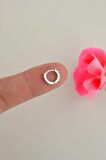 Çok Renkli Halka Tragus Piercing Helix Kıkırdak Küpesi Gümüş Renkli