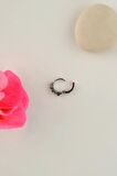 Çok Renkli Halka Tragus Piercing Helix Kıkırdak Küpesi Gümüş Renkli