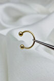 Top Uçlu Halka 14 Ayar Altın Piercing