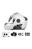 500 Mt Intercom 6 Eşleşmeli Müzik Paylaşımlı Kask Kulaklık D-2PR 6X Su Geçirmez Motosiklet Intercom