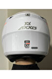 STORM SV SOLID A0 GLOSS PEARL WHITE ÇENE AÇILIR MOTOSİKLET KASKI S