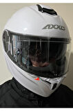 STORM SV SOLID A0 GLOSS PEARL WHITE ÇENE AÇILIR MOTOSİKLET KASKI 2XL