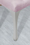 Classic Chester Model Kapitoneli Pembe Puf - Beyaz Ayak