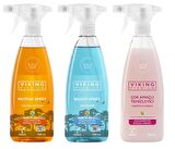 Viking Premium Renkli Paket 3 Adet ( Çok Amaçlı Yüzey Temizleyici - Banyo Spreyi - Mutfak Spreyi )