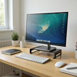 Prexua Riser Masaüstü Monitör Standı - Monitör Yükseltici - Siyah - Medium