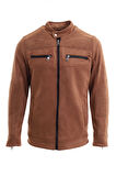 Erkek Dik Yaka Süet Slim Fit Ceket