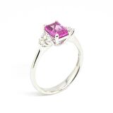 Emerald Pembe Safir Pırlantalı Yüzük