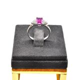 Emerald Pembe Safir Pırlantalı Yüzük