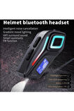 FM Radyolu Fener Işık Özellikli Kask Kulaklık Su Geçirmez Bluetooth 5.4 Motosiklet Kask Kulaklığı