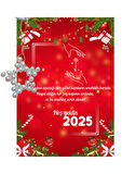 Yeni Yıl 2025 Kart Üzerinde Anahtarlık (Kişiye Özel Yazı Yazdırılabilir) Yıldız Model