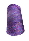 Makrome İpi 3mm  Polyester Mor Simli