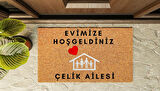 Kapı Önü Paspası Kişiye Özel İsim Yazılır Koko Model Kalpli Ev PK-1533