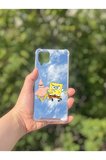 Samsung Galaxy A12 Uyumlu Aynalı Sünger Bob Desenli Darbe Kamera Korumalı Silikon Telefon Kılıfı