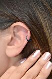 8 mm Parlament Mavi Çelik Top Uçlu Piercing Helix Kıkırdak