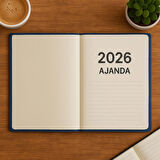 Kişiye Özel Kutulu 2026 Tarihli Mıknatıs Kilitli Antrasit Ajanda ve Kalem Seti