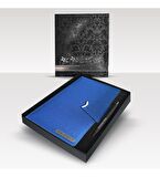 Kişiye Özel Kutulu 2026 Tarihli Ay model Mıknatıs Kilitli Lacivert Ajanda ve Kalem Seti