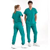 Jogger Lüks Kaliteli Likralı Doktor Hemşire Forması Scrubs Ameliyathane Yeşili