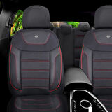 Mazda 323 Araçlara Uyumlu Oto Koltuk Kılıfı Seti- Primier Serisi - Siyah Kırmızı