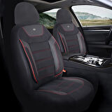 Volkswagen Passat B8 Araçlara Uyumlu Oto Koltuk Kılıfı Seti - Primier Serisi - Siyah Kırmızı