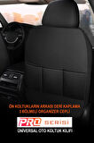Seat Alhambra UYUMLU TAM SET PRO Lüks Oto Koltuk Kılıfı Deri ve Kabartmalı ÖZEL KUMAŞ SİYAH