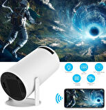 QASUL Taşınabilir ANDROİD Projeksiyon Wİ Fİ Destekli Akıllı Sinema Projektör Beyaz Ultra HD