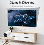 QASUL Taşınabilir ANDROİD Projeksiyon Wİ Fİ Destekli Akıllı Sinema Projektör Beyaz Ultra HD