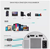 QASUL Taşınabilir ANDROİD Projeksiyon Wİ Fİ Destekli Akıllı Sinema Projektör Beyaz Ultra HD