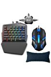 4in1 Oyun Konsolu Pubg Klavye Mouse Seti Ve Bağlayıcısı Bilek Desteği Standlı