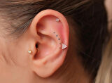 Qua 0,09ct Pırlanta Piercing-Tragus
