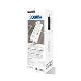3000W Yeni Tasarım Akım Korumalı 5 USB'li ve 5 TYPE-C li 5'lı Grup Priz 2 m Uzatma Kablosu Beyaz