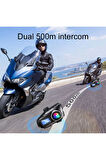 Q58 Max Dijitool Kablosuz Motosiklet Kaskı İnterkom Çift Sürücü İletişimi 500m Stereo Mp3 FM Radyo