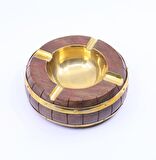 Fıçı Model Ahşap Pirinç Eskitme Küllük